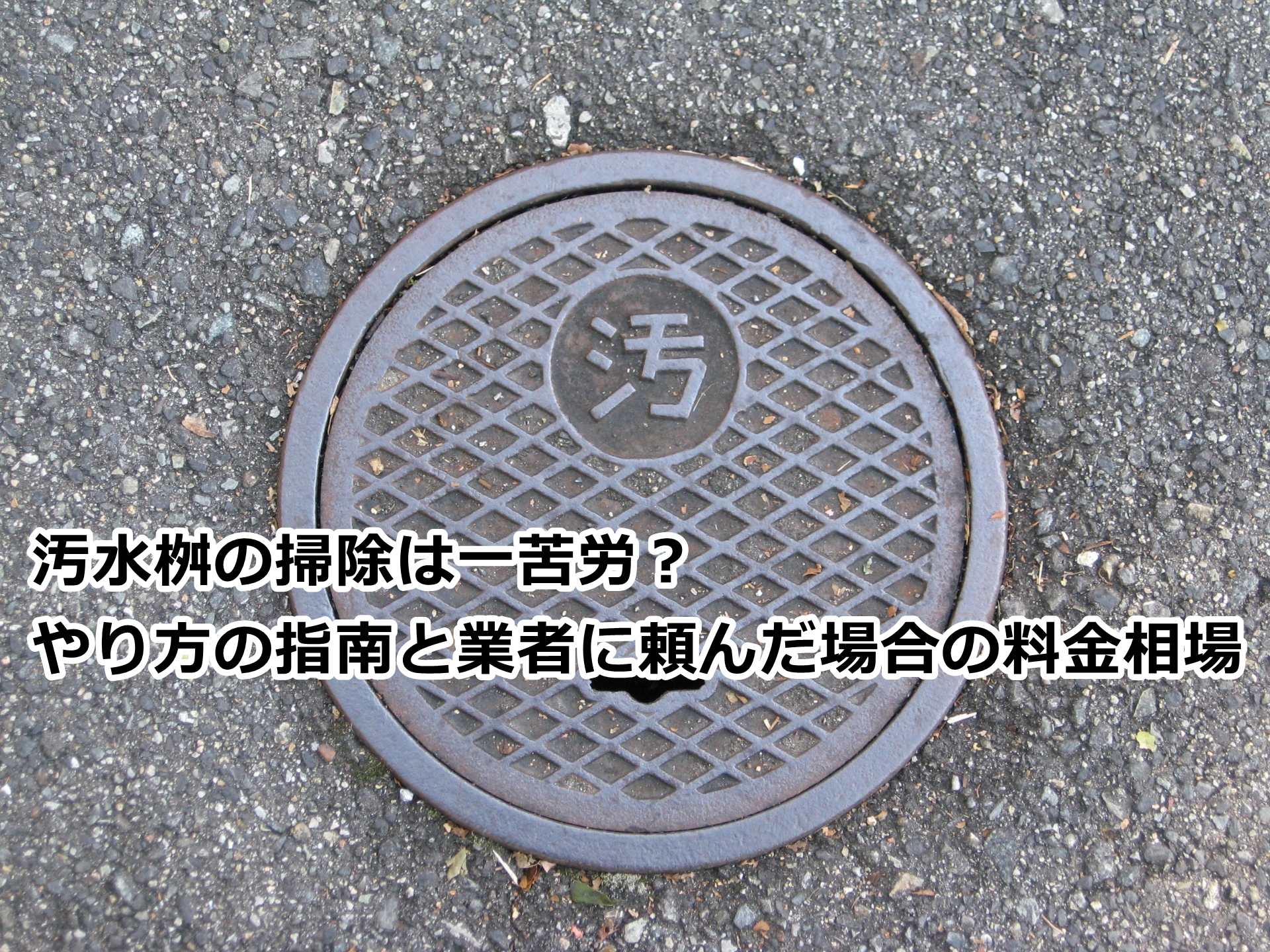 汚水桝の掃除は一苦労？やり方の指南と業者に頼んだ場合の料金相場